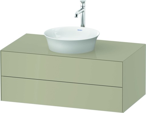 Dulap baza Duravit White Tulip cu 2 sertare pentru lavoar tip bol 100cm Taupe High Gloss