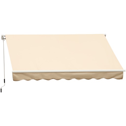 Outsunny Perdea Parasolar Rulou de Perete pentru Exterior, Impermeabilă, din Aluminiu și Poliester, 3x2.5m, Bej | Aosom Romania