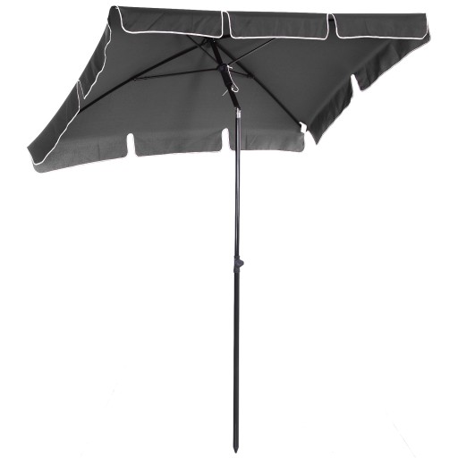 Outsunny Umbrelă de Soare cu Picior Inclinabil, Material Poliester Rezistent, 200x125x236cm, Gri Închis | Aosom Romania