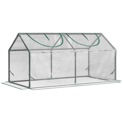 Outsunny Mini Sera de Gradina sera pentru plante cu 2 Ferestre Rulou si Copertina PVC Anti-UV, Transparenta | Aosom Romania