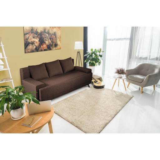 Canapea Extensibila Roma, 205x90x86 cm + lada de depozitare, maro