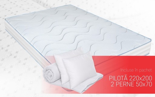 Saltea Argentum Therapy PLUS 140x200 cm, 14+6 Memory Arctic Gel, Husa cu ioni de argint, 7 zone de confort, Super Ortopedica, Anatomica