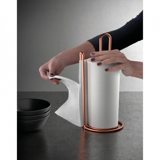 Suport prosoape de bucatarie Myroll Copper Metaltex, 15 x 32 cm, inox/invelis Polytherm, cupru