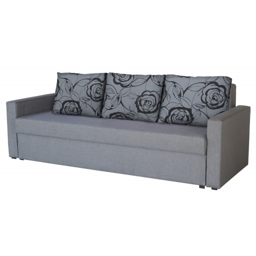 Canapea extensibila Firenze Grey Flower 218x85x85 cm, cu lada de depozitare