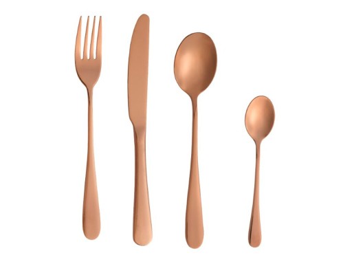 Set tacamuri 16 piese, Sottobasco Rose Gold, Brandani, inox