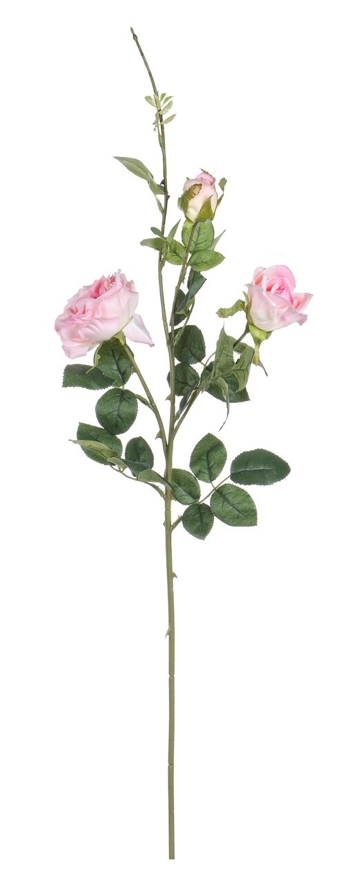 Floare artificiala, Rose Branch, Bizzotto, 90 cm, roz