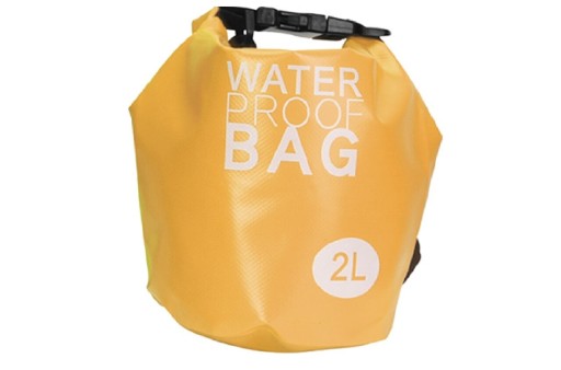 Geanta de plaja impermeabila si plutitoare 2 L, Waterproof Floating, polivinil, galben