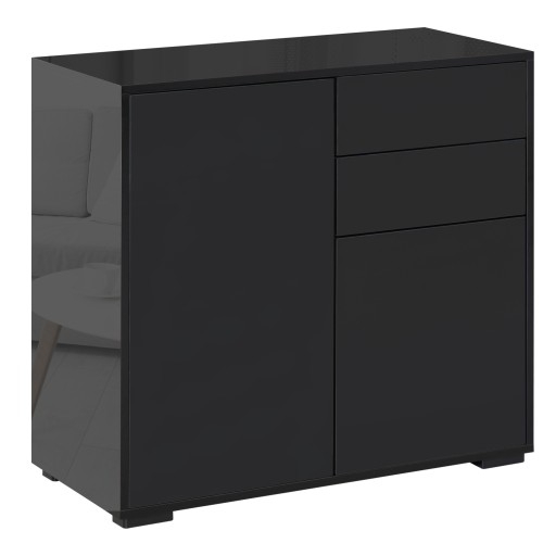 HOMCOM Mobilier multiuz cu 2 sertare si 2 dulapuri, deschidere cu presiune, 79x36x74cm | Aosom Romania