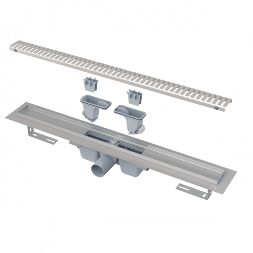 Rigola dus faiantabila iesire laterala si capac perforat crom 750 mm Alcadrain APZ1SMART-LINE-750