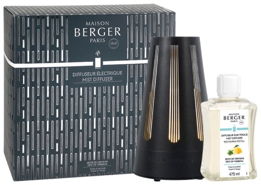 Difuzor ultrasonic parfum Maison Berger Amphora Noir + parfum Zeste de Verveine 475ml