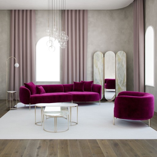 Coltar Macaroon, Ndesign, 273x106x78 cm, lemn, fucsia