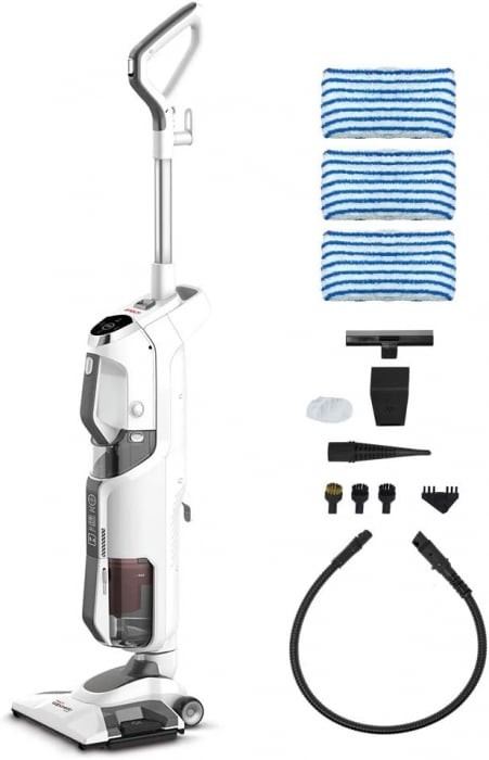 Aspirator Vertical cu Abur, Multifunctional, Polti Vaporetto 3 Clean, 1800 W, 0.5 l, Cyclonic, Alb Gri