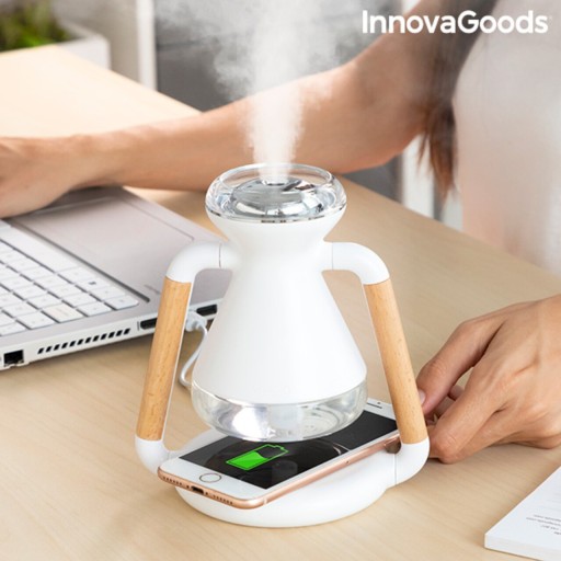 Umidificator cu difuzor de aroma si incarcator wireless 3-in-1 Misvolt InnovaGood