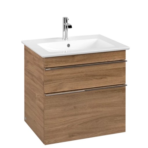 Dulap baza suspendat Villeroy&Boch Venticello 603x590x502 mm cu doua sertare stejar Kansas