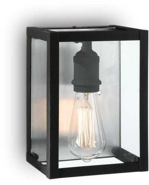 Aplica de perete Ideal Lux Igor AP1 max 1x60W E27 17x23cm negru