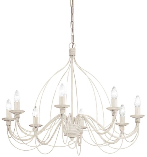 Candelabru Ideal Lux Corte SP8 max 8x40W E14 d80cm alb