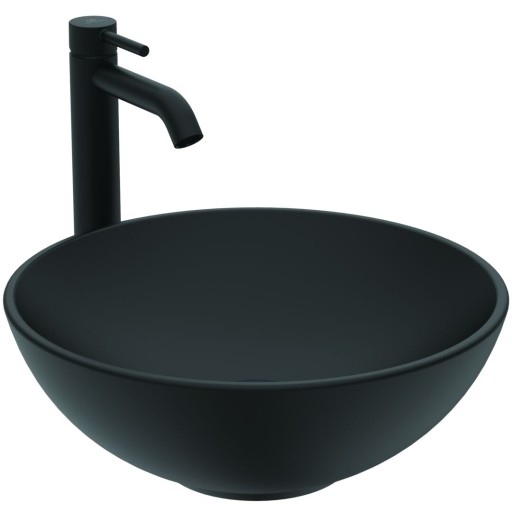 Lavoar rotund tip bol Ideal Standard Strada O 41x41cm fara preaplin montare pe blat negru mat