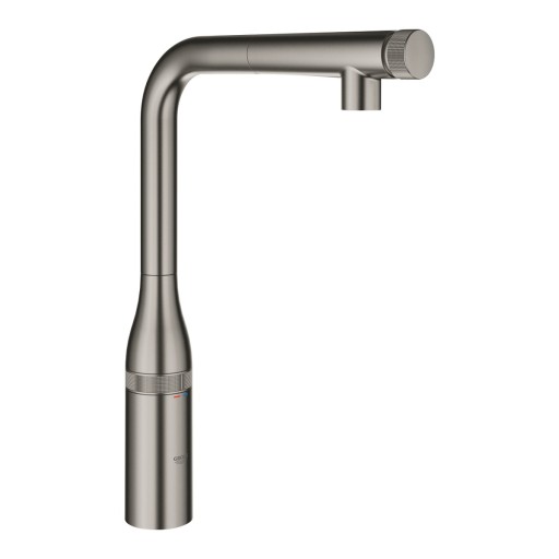 Baterie de bucatarie Grohe Essence Smartcontrol, pipa inalta, marimea L, dus extractabil, brushed hard graphite - 31615AL0