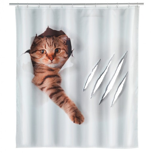 Perdea de dus Cute Cat, Wenko, 180x200 cm, 100% poliester, multicolor