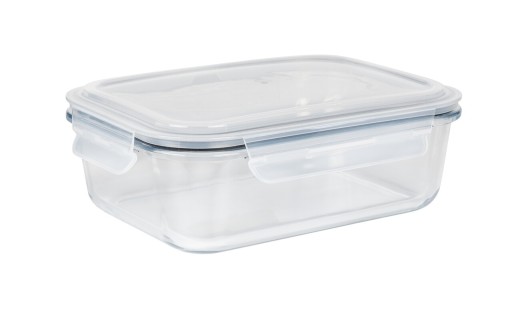 Caserola cu capac, Wenko, Pacu, 1.5 L, 23 x 17 x 7.5 cm, sticla/polipropilena/silicon, transparent