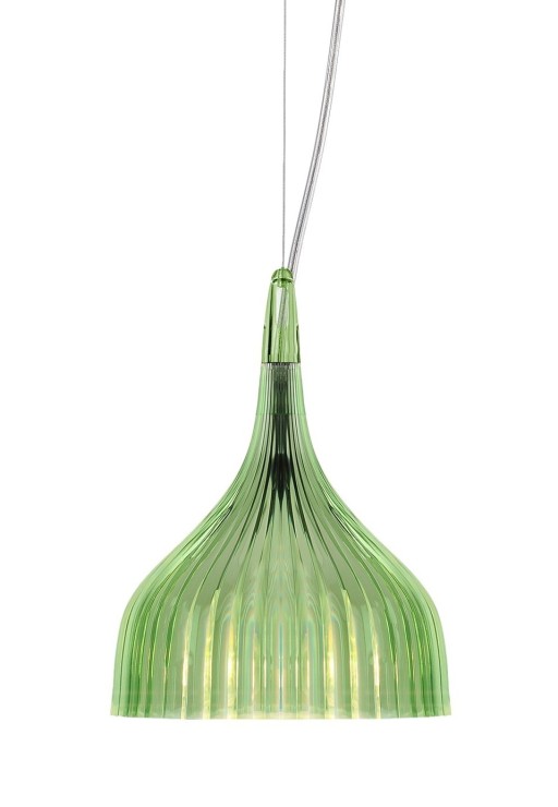 Suspensie Kartell E design Ferruccio Laviani max 28W E14 h 20-220cm verde transparent