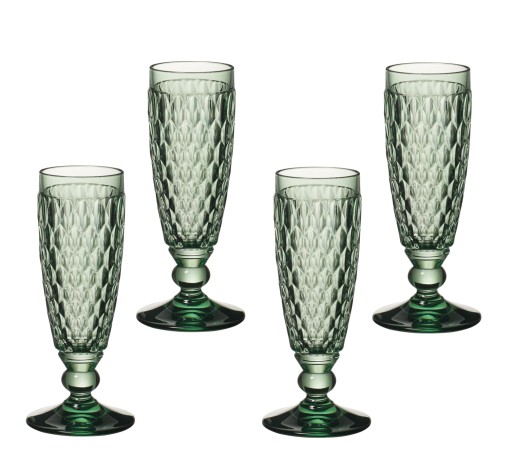 Set 4 pahare sampanie Villeroy & Boch Boston Flute verde 163mm 0 15 litri