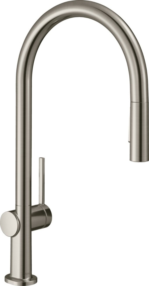 Baterie bucatarie Hansgrohe Talis M54 210 dus extractibil cu 2 tipuri de jet finisaj inox optic