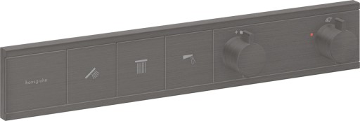 Baterie cada - dus termostatata Hansgrohe RainSelect cu 3 functii montaj incastrat necesita corp ingropat negru periat