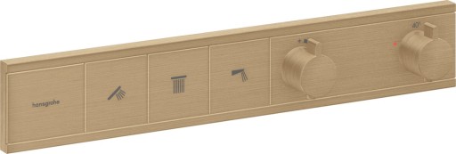 Baterie cada - dus termostatata Hansgrohe RainSelect cu 3 functii montaj incastrat necesita corp ingropat bronz periat