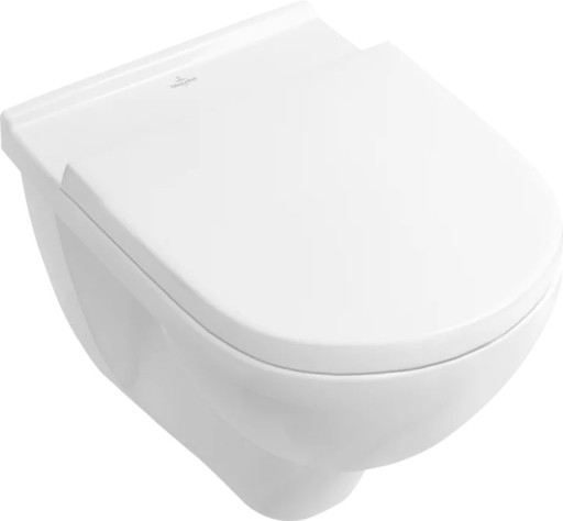 Set vas WC suspendat Villeroy & Boch O.Novo Ceramic Plus 56x36cm Directflush si capac cu Inchidere lenta si QuickRelease alb Alpin