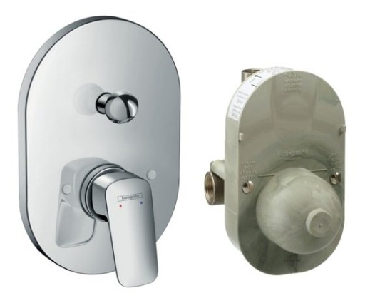 Baterie cada/dus Hansgrohe Logis cu montaj incastrat, corp ingropat inclus, crom - 71409000