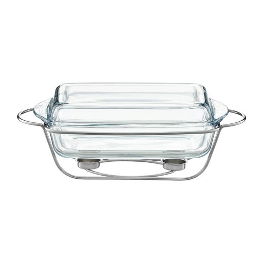 Chafing dish / Vas termorezistent cu incalzitor Saule, Ambition, 3.9 L, sticla