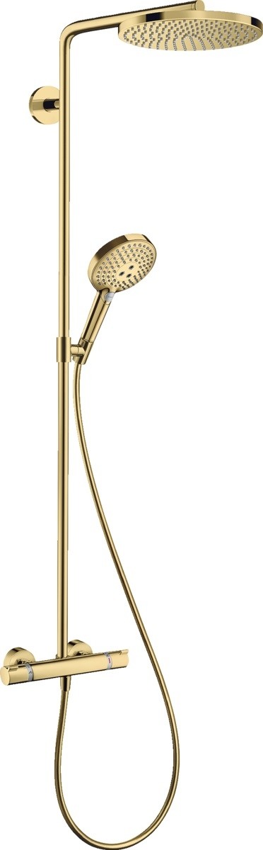 Coloana de dus Hansgrohe Raindance Select S 240 PowderRain 1jet cu baterie termostatata gold optic lustruit