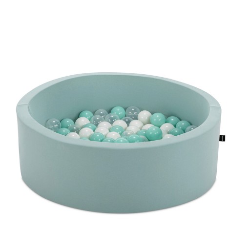 Piscina cu bile, Bubble Pop, 150 bile, Ø85 x 30 cm, bumbac/plastic, menta