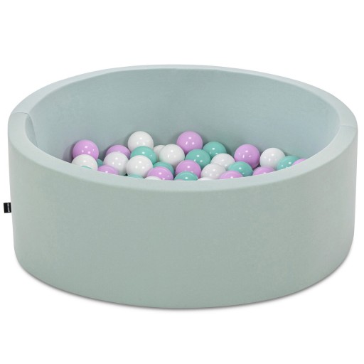 Piscina cu bile, Bubble Pops v1, 150 bile, Ø85 x 30 cm, bumbac/plastic, menta