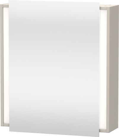 Dulap cu oglinda si iluminare Duravit Ketho 65x75cm deschidere dreapta taupe mat