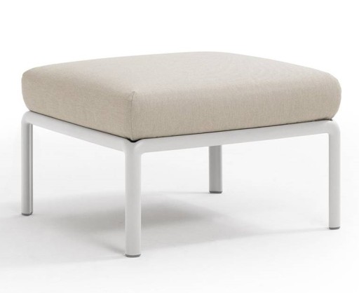 Pouf exterior Nardi Komodo 5 72x72cm cadru alb perna gri Tech Panama