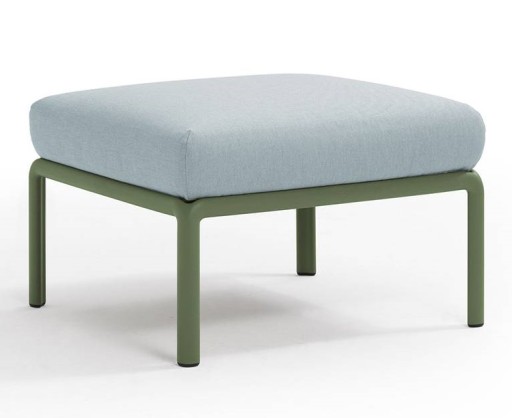 Pouf exterior Nardi Komodo 5 72x72cm cadru verde perna bleu ghiaccio Sunbrella