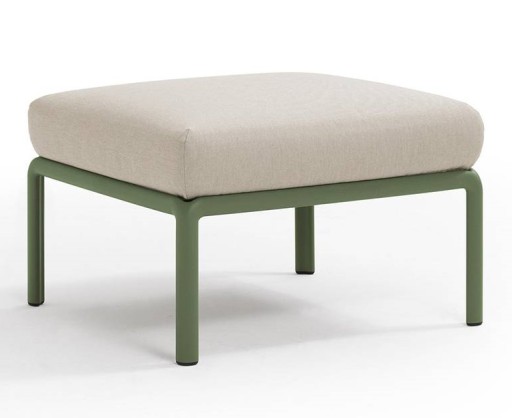 Pouf exterior Nardi Komodo 5 72x72cm cadru verde perna gri Tech Panama