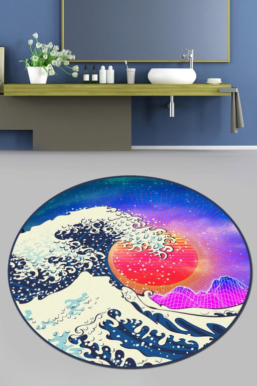 Covoras de baie, Chilai Home, Tidal Wave Djt (200 cm), Poliester, Multicolor