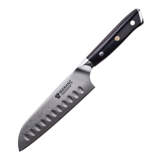 Cutit santoku profesional Maranc, otel de damasc, 13 cm, M75