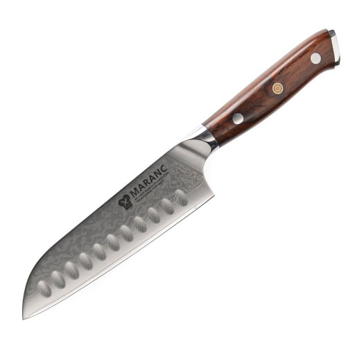 Cutit santoku profesional Maranc, otel de damasc, 13 cm, M138