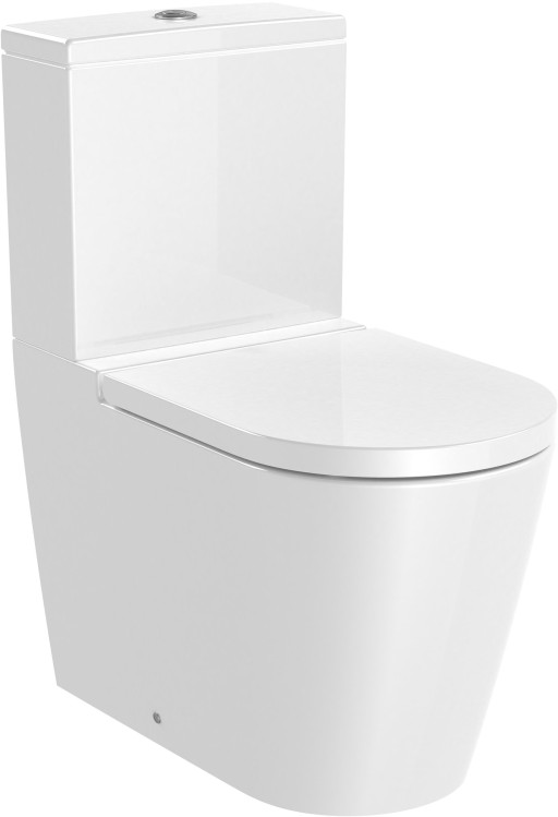 Vas wc Roca Inspira Round Rimless back-to-wall 375x645mm alb