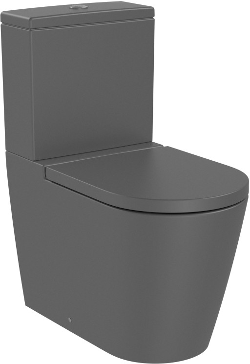 Vas wc Roca Inspira Round Rimless back-to-wall 375x645mm onyx