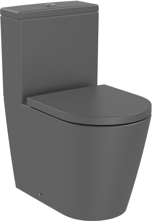 Vas wc Roca Inspira Round Rimless Compact back-to-wall 375x600mm onyx