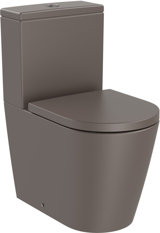 Vas wc Roca Inspira Round Rimless Compact back-to-wall 375x600mm cafea