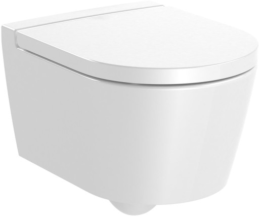 Vas wc suspendat Roca Inspira Round Compact Rimless 370x480cm alb