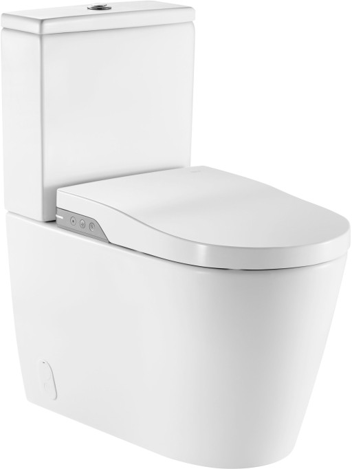 Set complet vas wc Roca Inspira In-Wash Rimless 390x680mm cu functie de bideu cu rezervor asezat si capac inchidere lenta alb