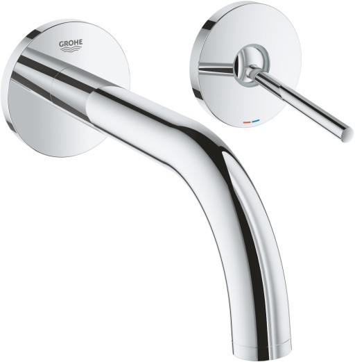 Baterie lavoar Grohe Atrio din 2 elemente pipa 185mm de perete necesita corp ingropat crom