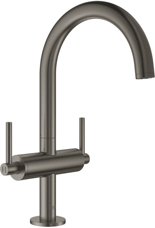 Baterie lavoar Grohe Atrio L cu dubla comanda brushed hard graphite